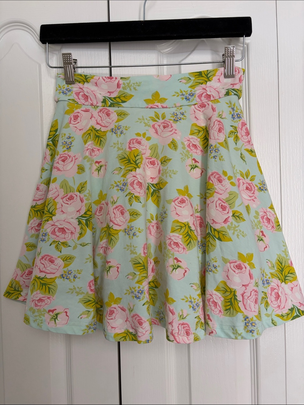 Matilda Jane Floral Pink Rose Skater Skort Gingham Ruffle Shorts 12